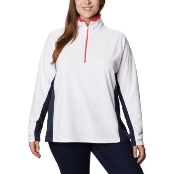 Columbia Glacial IV 1/2 Zip Plus Size, Sudaderas Blancos Azul Marino Para Mujer | 584270-OBG